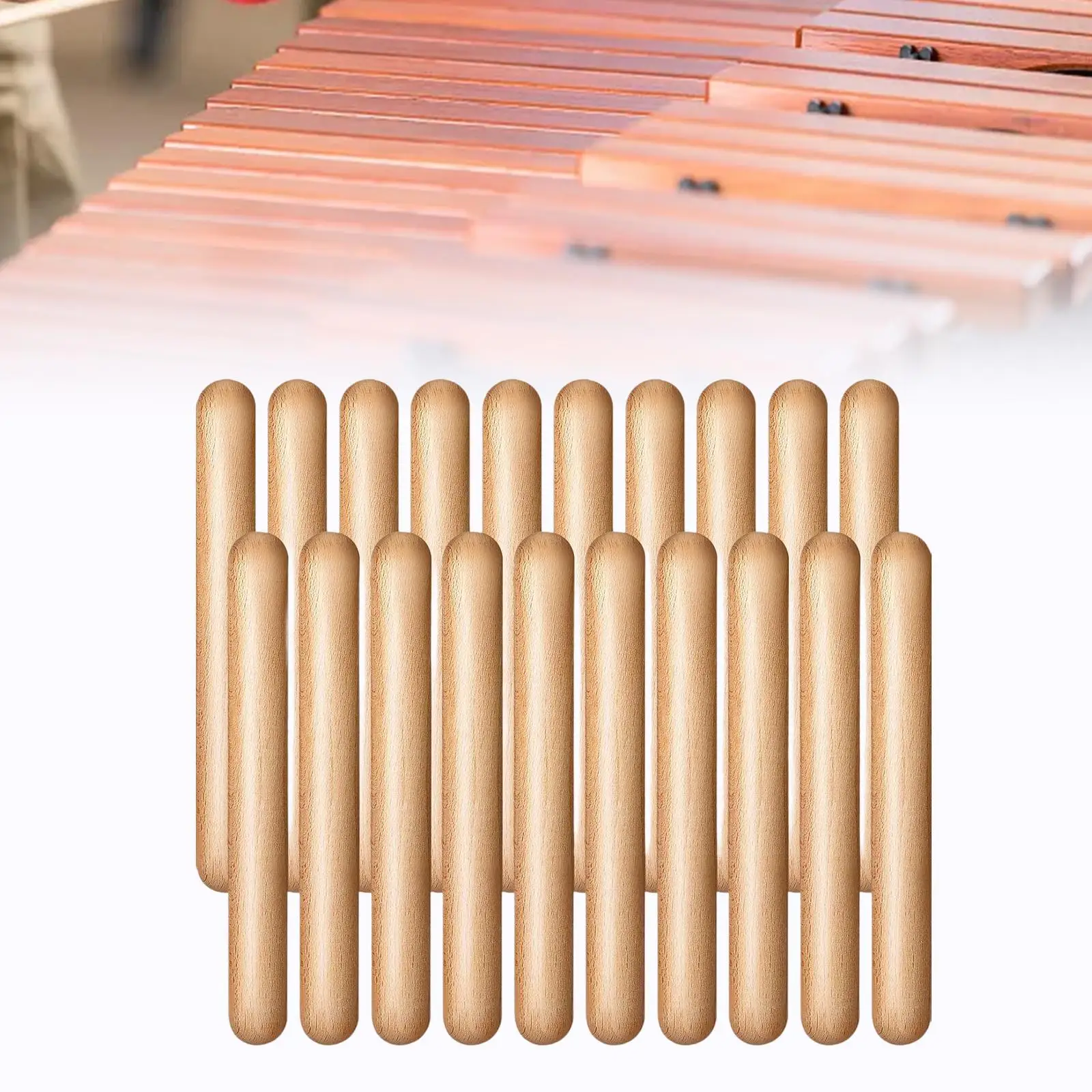 20Pcs Wooden Rhythm Sticks Musical Educational Toy for Children Beginners