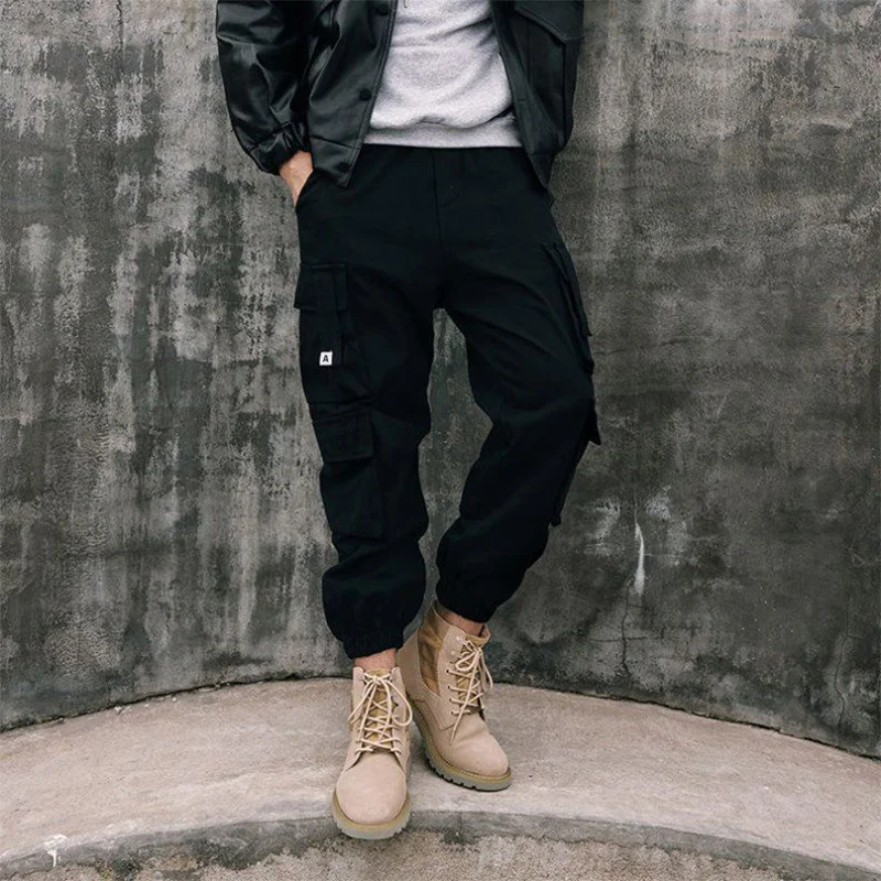 Autumn Winter New Male Loose Casual Pockets Solid Color Cargo Pants Homme Fashion Harajuku Y2K All-match Trousers Men's Clothing