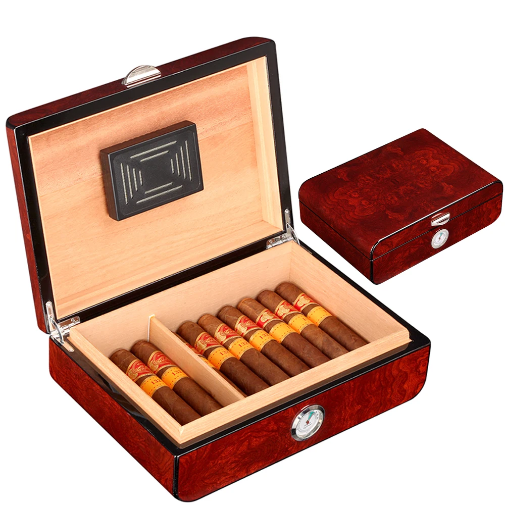Humidor Cedar Wood Large Capacity Wood Cigar Humidor Drawer Wooden