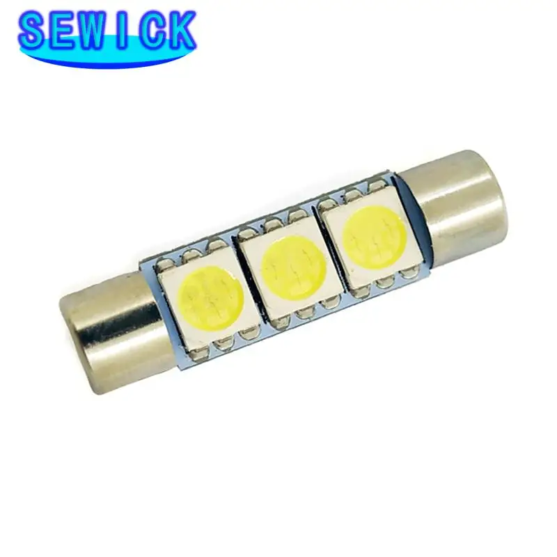 100pcs   T6.3 28mm 31mm 3SMD 5050 LED 3smd  ڵ ȭ ſ    ǻ Ʈ 12V
