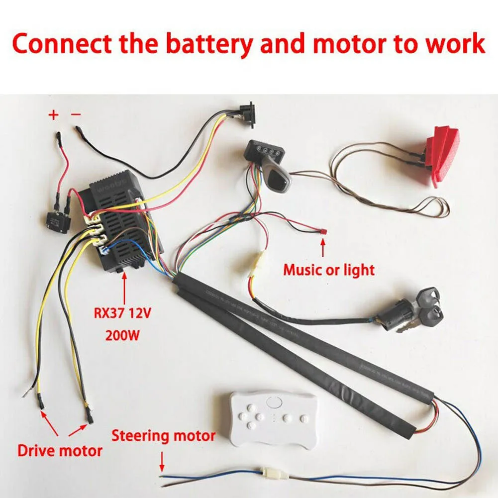 1set DIY Wire Switch Receiver RC Kit With 2.4G Remote Control Baby Electric Car Controller For Kids Electric Car Modified