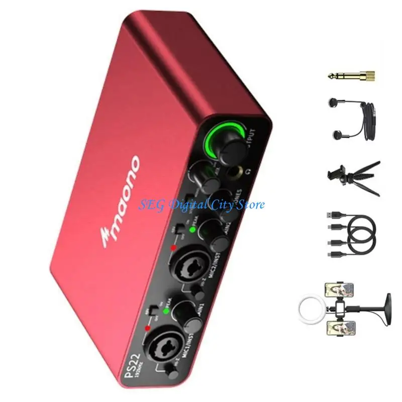U75B 노래 방송 및 라이브 스트리밍을 위한 고해상도 24비트/192kHz USB 사운드 인터페이스 조정 가능한 사운드 효과