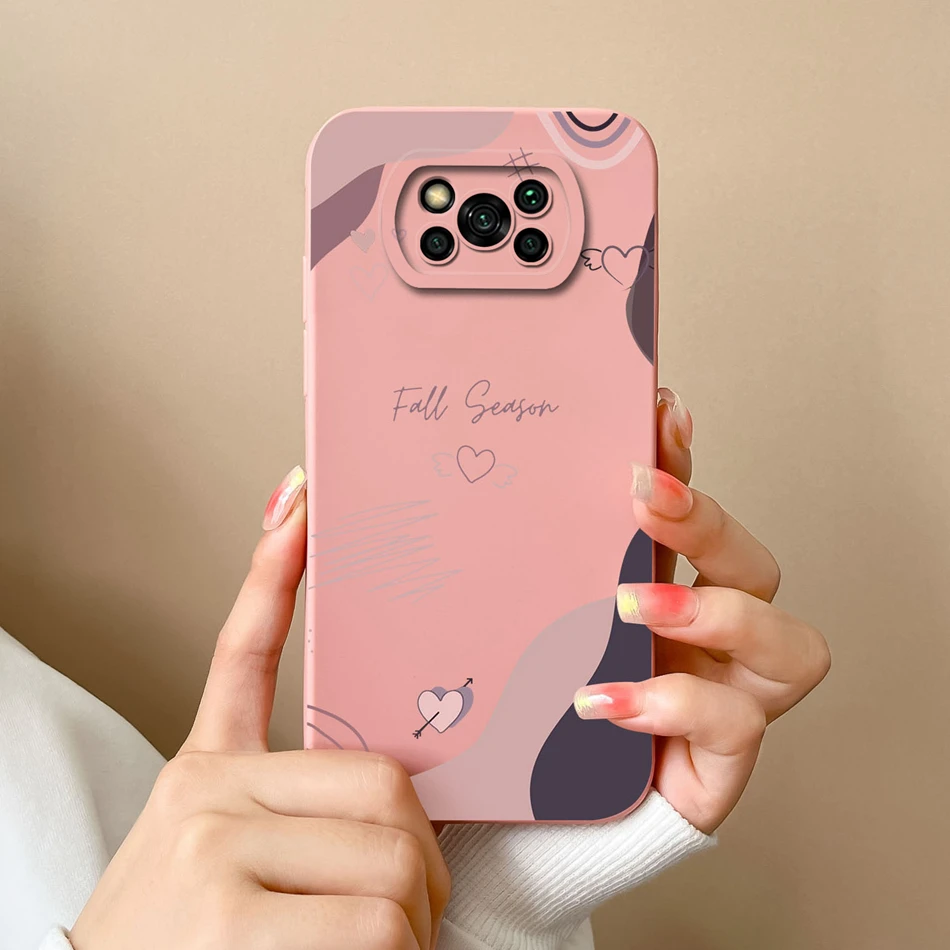 thumbnail image 1 of Funda de teléfono para Poco X3 Pro GT, carcasa trasera de protección de cámara de silicona líquida con corazón de amor para Xiaomi Poco X 3 Pro X3 NFC X3GT, 1 of 5