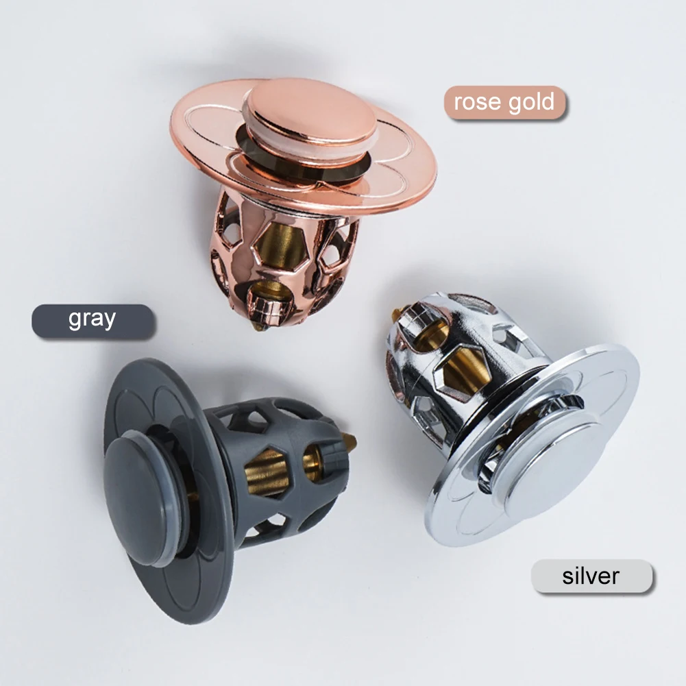 

Bathroom Sink Drain Stopper for 34-40mm Bounce Core Pop Up Sink Drain Filter Anti Clogging Basket Strainer With Hair Catcher