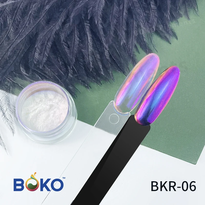 BOKO 1g Aurora Chameleon Powder Nail Chrome Mirror Rubbing Dust Pigment