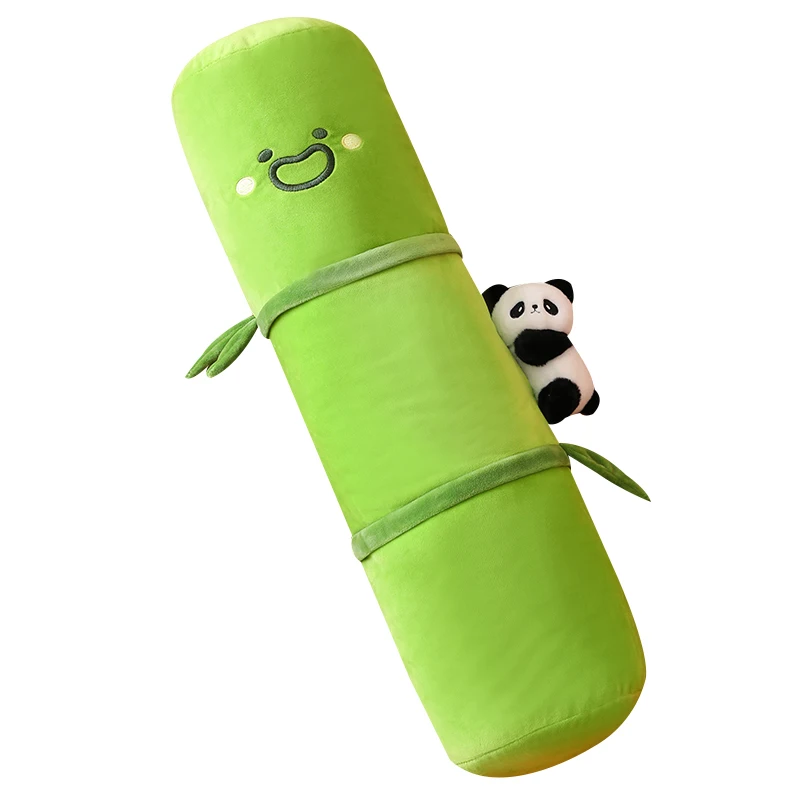Kawaii Panda Long Green Bamboo Plush Pillow Stuffed Sleeping Leg Support Bolster Small China Panda Plushie Decor Peluche Gift 6