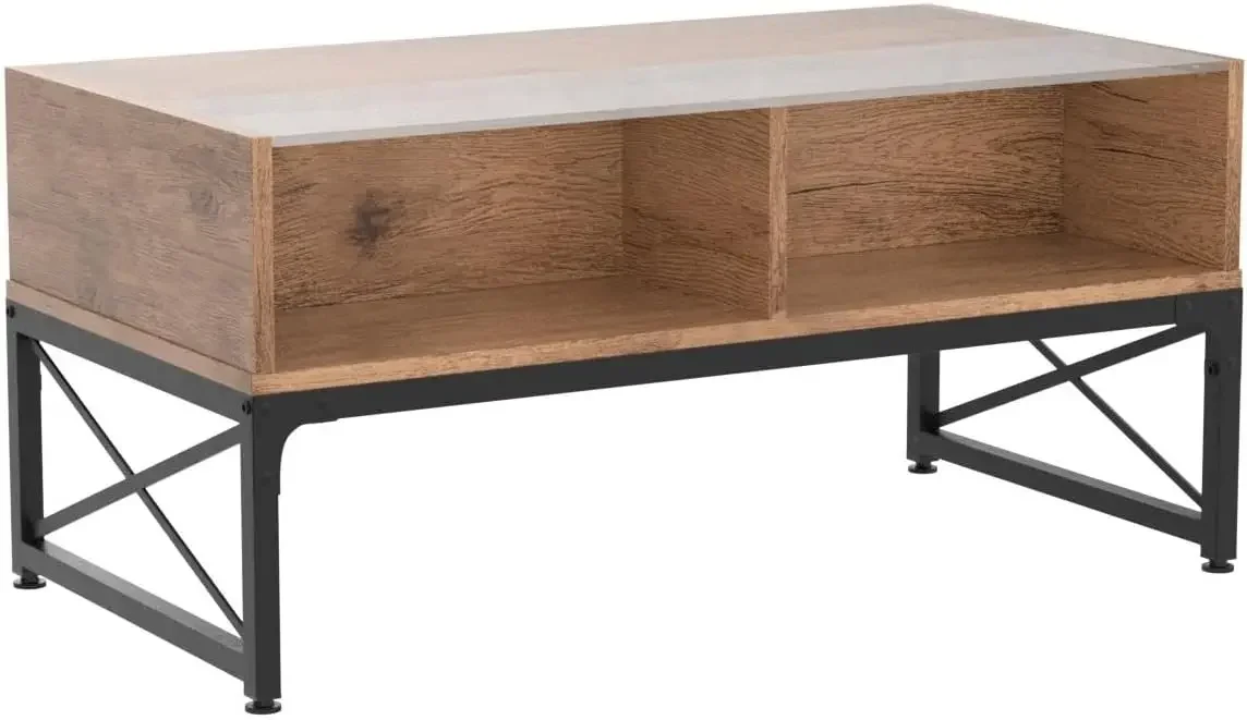 LED Coffee Tables for Living Room,Wood Center Table with Glass Top Game Night. 42 Inch Room Grey Wash 5