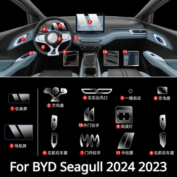 Per BYD Seagull 2024 2023 Accessori Pellicola per interni auto TPU trasparente Pannello ingranaggi Console centrale di navigazione Protezione PPF