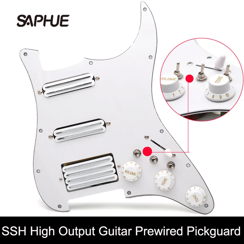 

SSH Coil Splitting Electric Guitar Pickguard 2 Mini Humbucker with Coil Pickup High Output Loaded Prewired Scratchplate