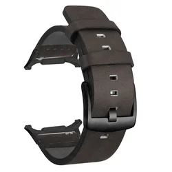 Premium Leather Strap for Business - No Gaps Design, 47mm Wristband Bracelet (Grey black)