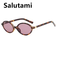 Lunettes de soleil Vintage ovales léopard noir pour femmes, nouvelle marque de mode dégradée élégante Y2K, lunettes de soleil Hip Hop pour dames 5