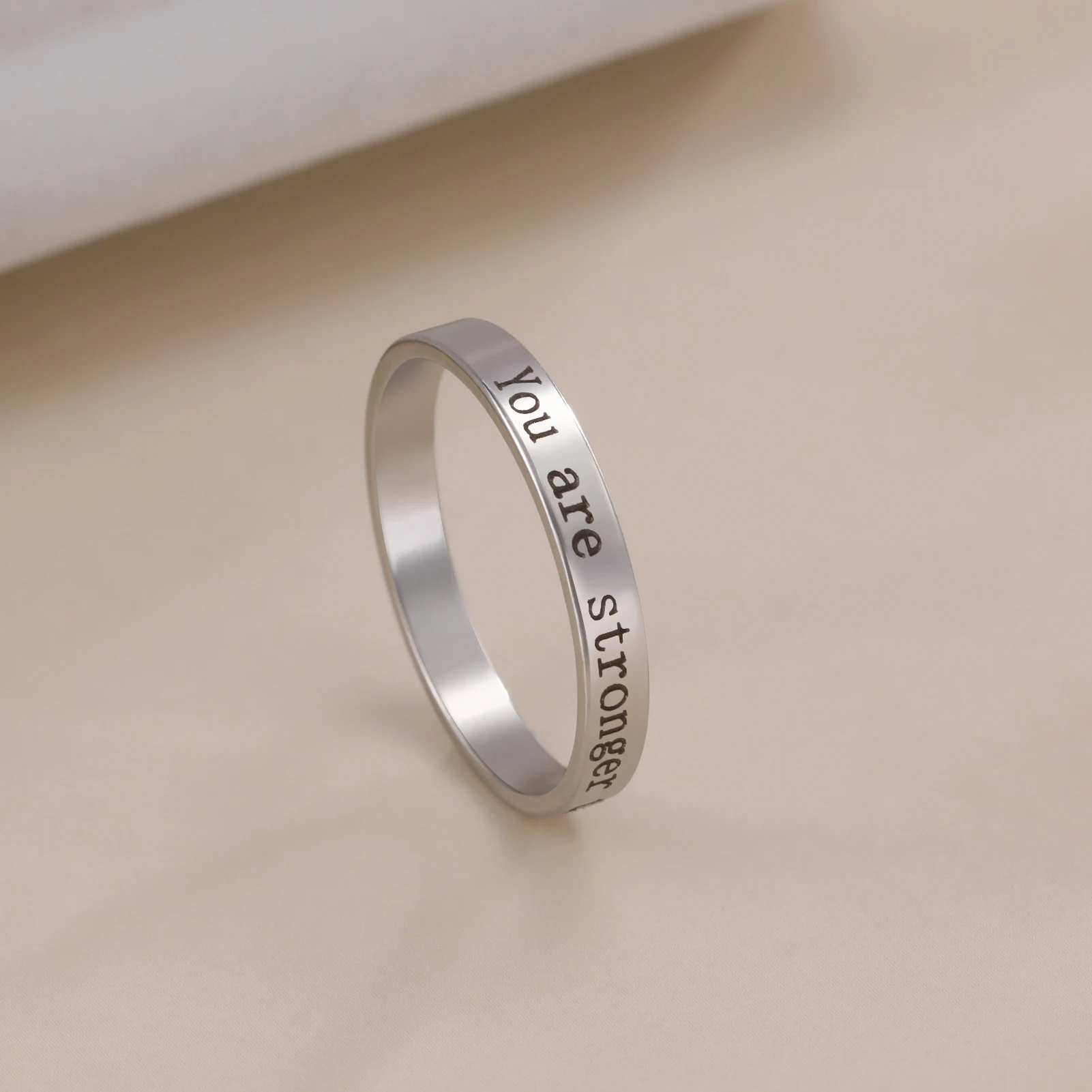 Fashion Stainless Steel Finger Rings For Women Men Engagement Gift