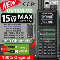 Upgrade Baofeng UV16M V2 Walkie Talkie 15W High Capacity AM FM 2-Way Radio Full Band LCD 999CH Frequency Copy NOAA Noise Reduce 1