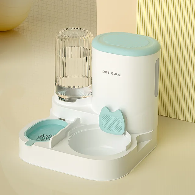 Pet automatic feeder cat water dispenser cat bowl cat food basin drinking water feeding integrated feeder cat and dog supplies 5