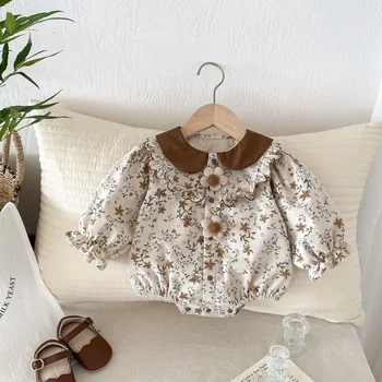 Vestiti per bambini carini Tute per neonate a maniche lunghe Abiti floreali Primavera Autunno Vestiti per neonate appena nati
