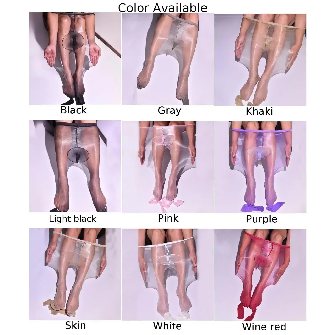 Sexy Men's Sheer Oil Shiny Transparent Glossy Pantyhose Stockings Utral-Thin Tights Sheath Panty Hose Man Underwear Men Stockings Mens Pantyhose