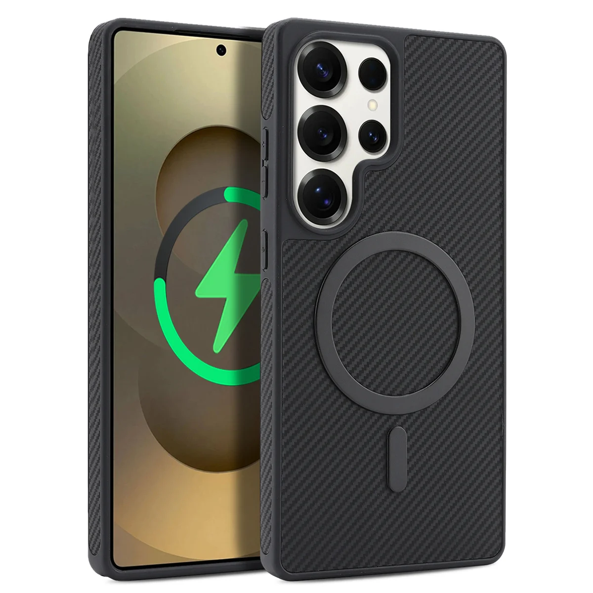 Luxury Ultra Thin Carbon Fiber Leather Magnetic Phone Case