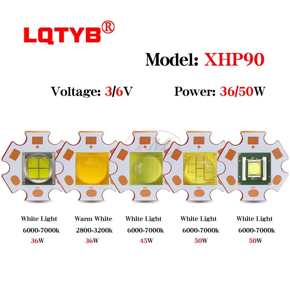 LED Flashlight DC3V/6V/12V XML2 T6 XHP70 XHP90 LED COB Replace CREE 18W 36W 45W 50W For Flashlight Car Light Diving Light Source