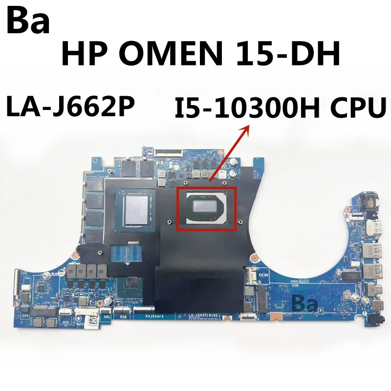 

FOR HP OMEN 15-DH, Notebook Motherboard ,LA-J662P GPU N18E-G1-B-KD-A1 CPU I5-10300H DDR4