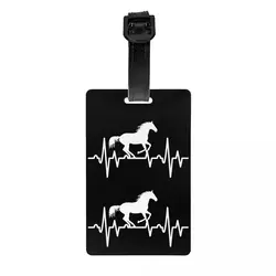 Custom Horse Heartbeat Luggage Tag for Suitcases Riding Privacy Cover Name ID Card