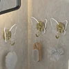 Acrylic Butterfly Transparent Hook Clothes Hanger For Bathroom Wall Hanging Rack Organization Storage Door Hooks Kitchen Gadget 4