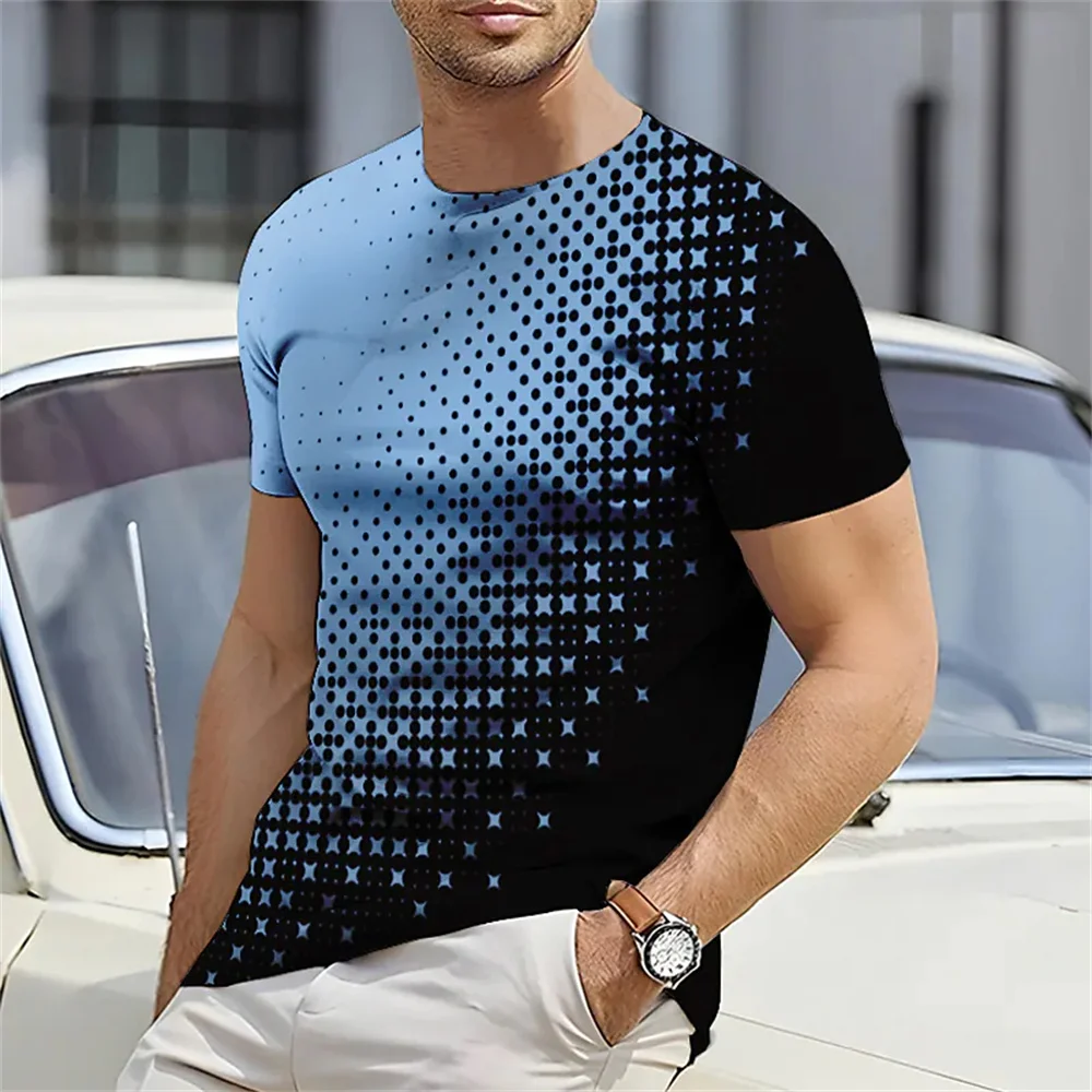 

Spotted Men's T-shirt Simple Print T-shirt For Men Trendy Men's Top Loose Oversized Clothing Everyday Casual Short Sleeve Summer
