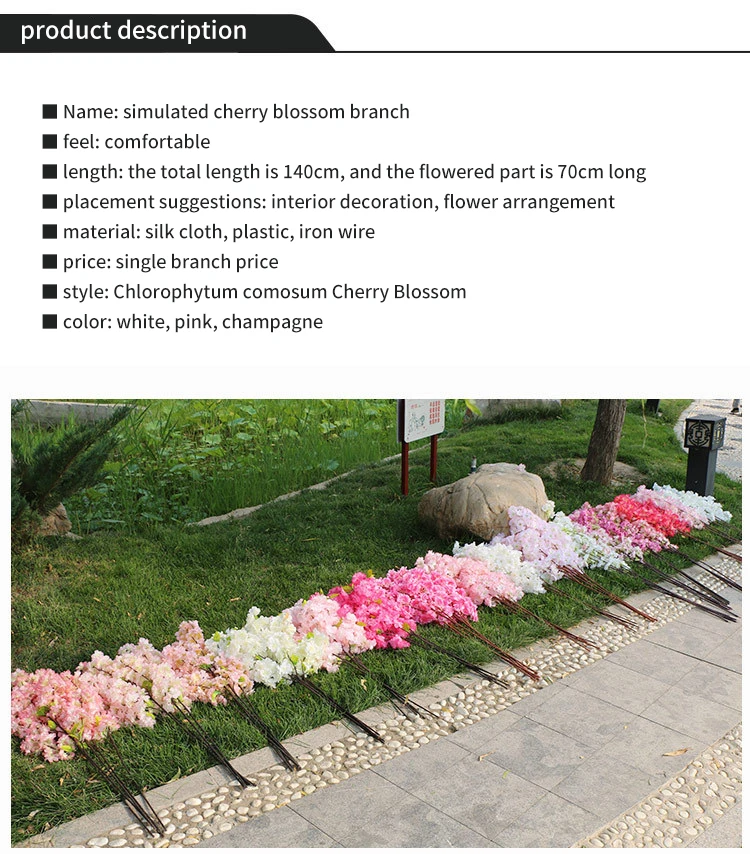 Künstliche Kirschranke Simulierte Kirschzweige Orientalische Dekoration für Wohnzimmer Hochzeit Bankett Balkon Blumenranke – Detail 1