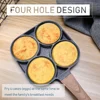 Non-stick 4 Hole Frying Pan for Omelet, Pancake, Steak, Egg, Ham - Kitchen Cookware 4