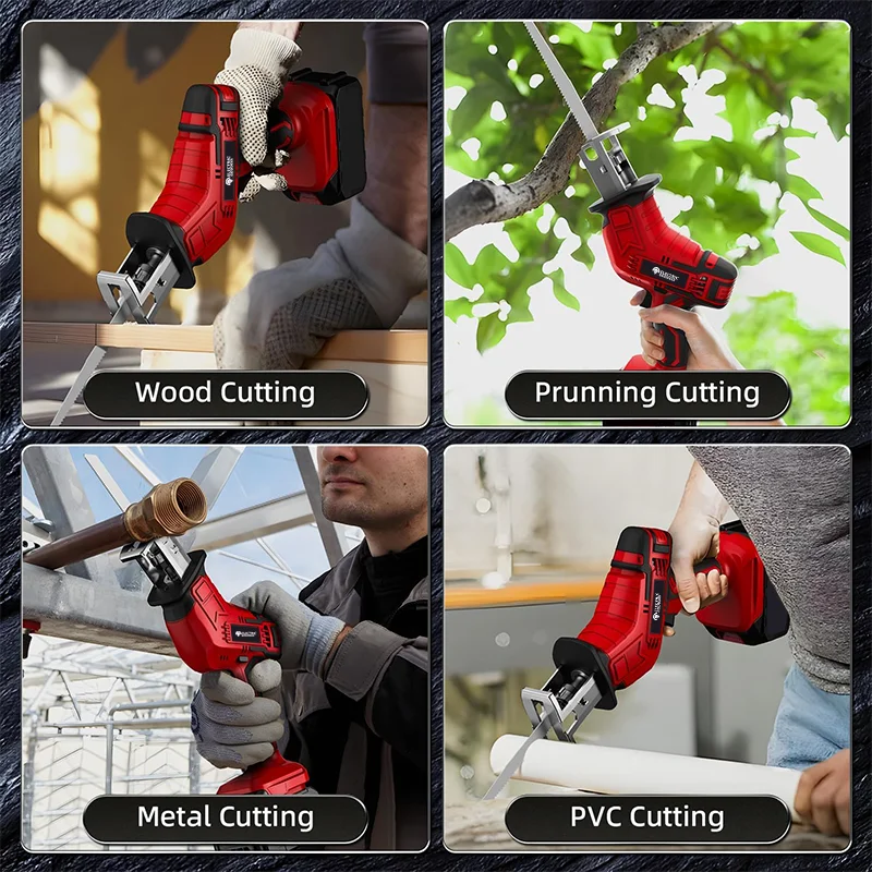 Electric Goddess Reciprocating Saw Cordless Multifunctional Metal Tree Cutting Saw Power Tool For Milwaukee 20V Battery ﻿Pin
