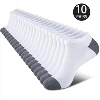 10 paires de chaussettes confortables et respirantes, absorbant la sueur, anti-odeur, coupe basse, couleur unie, adaptées aux activités de plein air 2