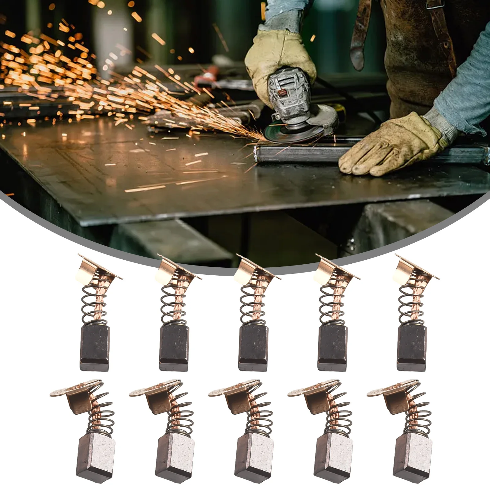 

CB430 Carbon Brushes DGA452Z For Electric Tools Replacement Part 10PCS 10x7x7mm 191971-3 Angle Grinder Durable