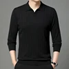 New Design Men's Sweater Polos 2024 Autumn Turn Down Collar Wool Blended Knit Shirts Long Sleeve  Jumper Pullover Knit Clothes 5