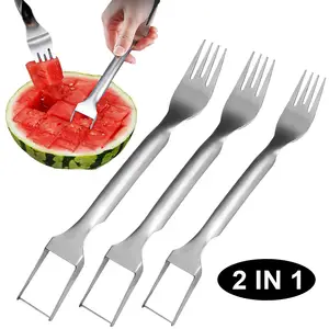 OAVQHLG3B Watermelon Slicer Fork, 2-in-1 Watermelon Fork Cutter