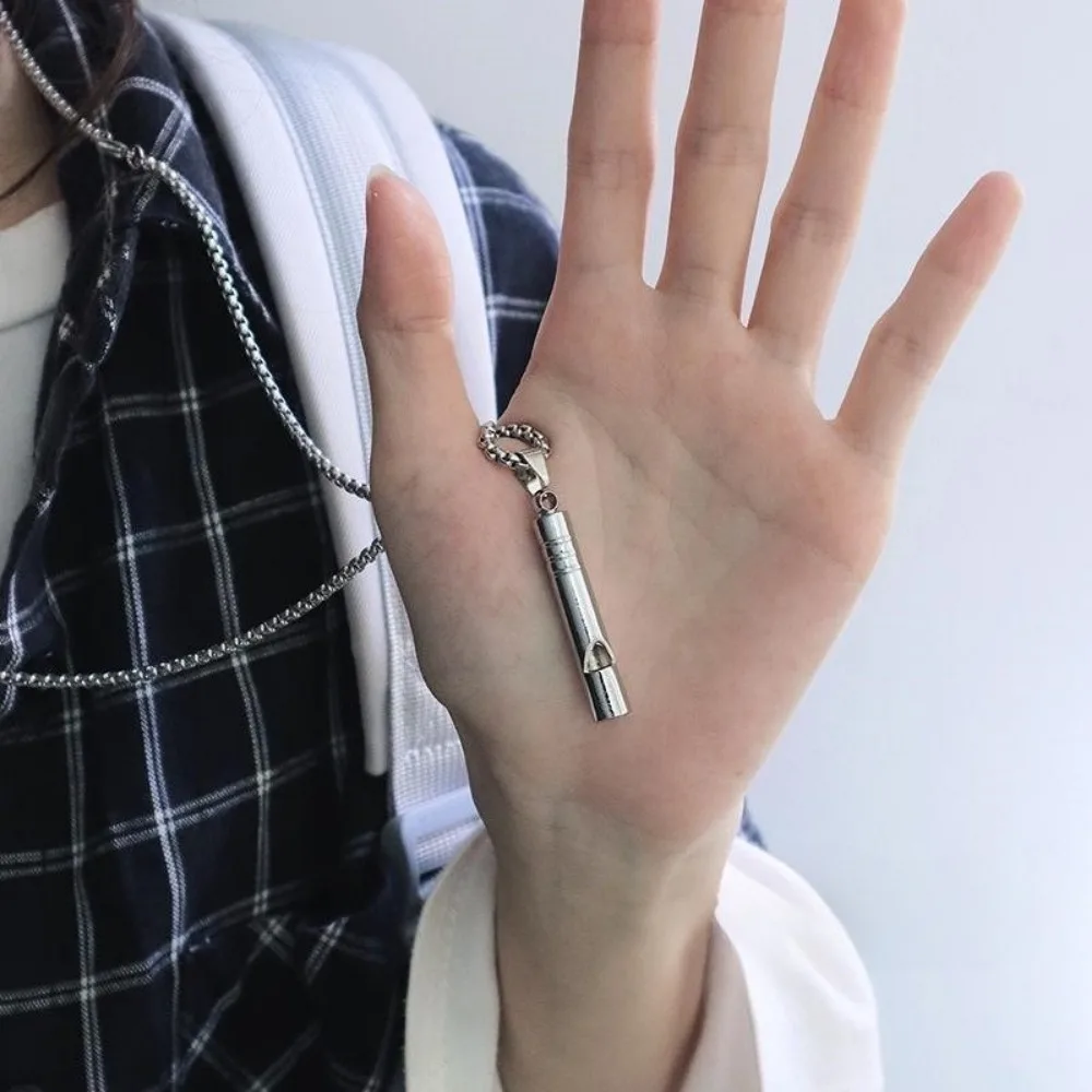 Stress Relief Pendant Stainless Steel Anxiety Breathe Necklaces for Women Men Self-care jewelry