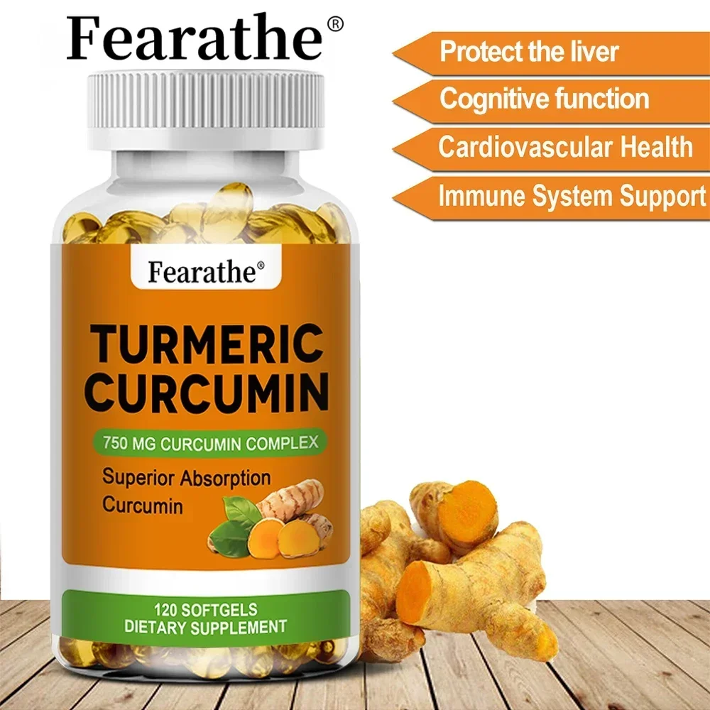 Organic Turmeric Curcumin-750 Mg Curcumin Complex for Cardiovascular Bone Muscle Brain Health 120 Capsules turmeric ginger supplement