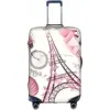 Eiffel Paris Tower With Pink Flowers Suitcase Cover Travel Luggage Protector Cover Fits 18-32 Inch Suitcase 2