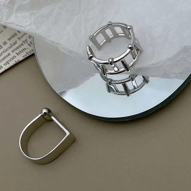 2025 Moda Donna Argento donna piatta, semplice, apertura dita, anello fatto a mano vintage, ipoallergenico, uso per feste, regalo di compleanno, diretto_voghion.com