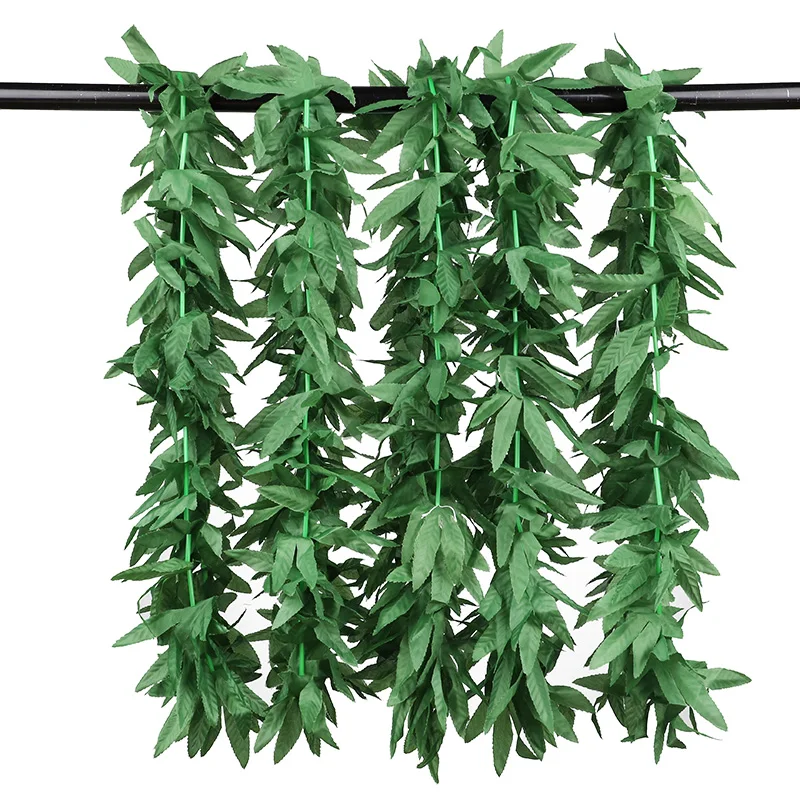 1/4 Stücke Hawaiian Grün Leis Halskette Künstliche Blätter Kranz Girlande Stirnband Armband Luau Tropical Geburtstag Party Dekoration – Detail 6