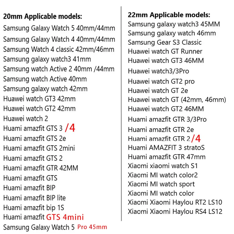 Pulseira de silicone para Amazfit Bip, Watch Band, Acessórios de pulseira, GTS 2, 3, 4 Mini Strap, GTR 2, 3, 4, 42mm, 20mm, 22mm