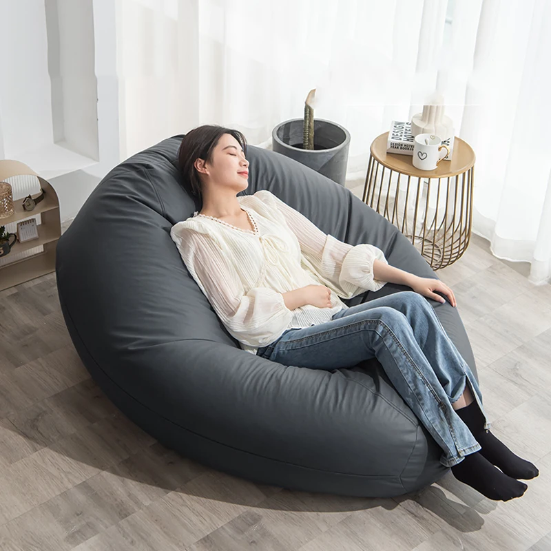 PU leather Couch Poof Lazy Sofas Bean Bag Single Bedroom Bean Bag