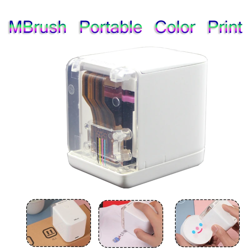 Mini Handheld Impressora Mbrush Móvel Logotipo Portátil Tatuagem Colorida Comida Jato de Tinta Faça Você Mesmo Edible Últimos Impressora Usb sem Fio Ios Android