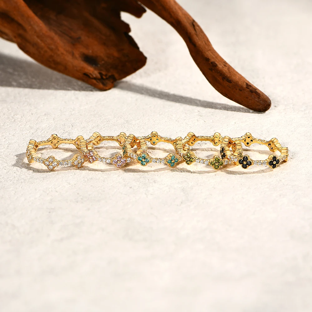 CHARMING Elegant DVVS1 Moissanite Rings 925 Sterling Silver 18K Gold Plated For Women Eternity Rings Wedding Fine Jewelry Gifts - Image 4