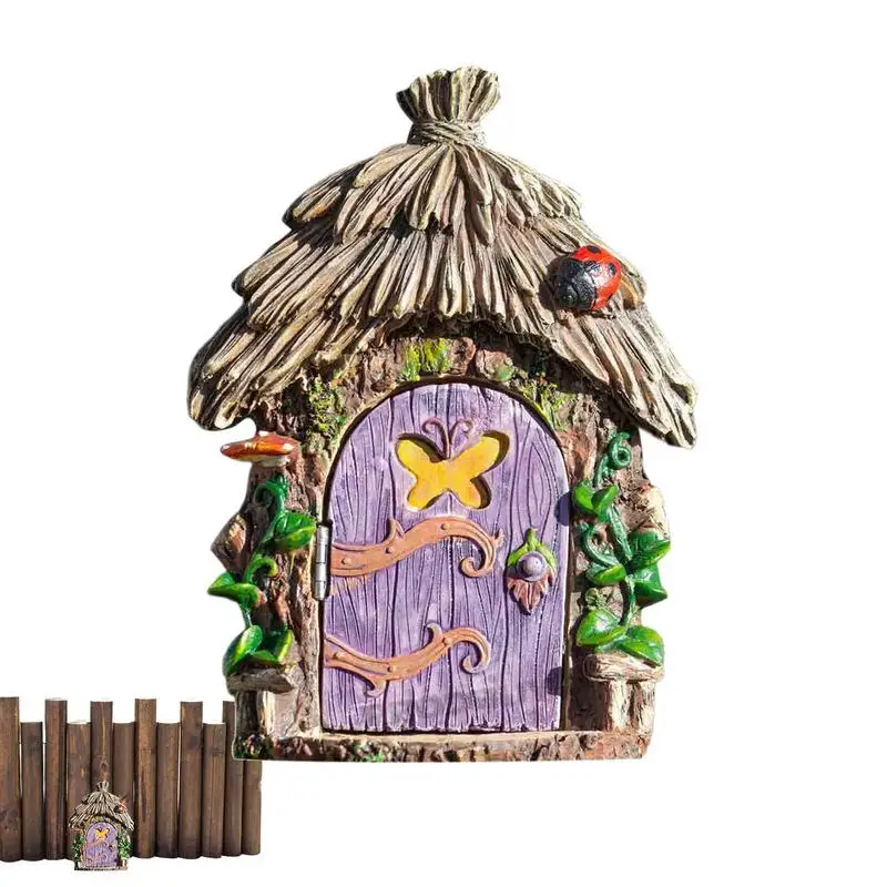 

Elf Garden Door Mini Wood Fairy Yard House Home Decor Tabletop Ornaments For Bedroom Kids Room Living Room Child Room
