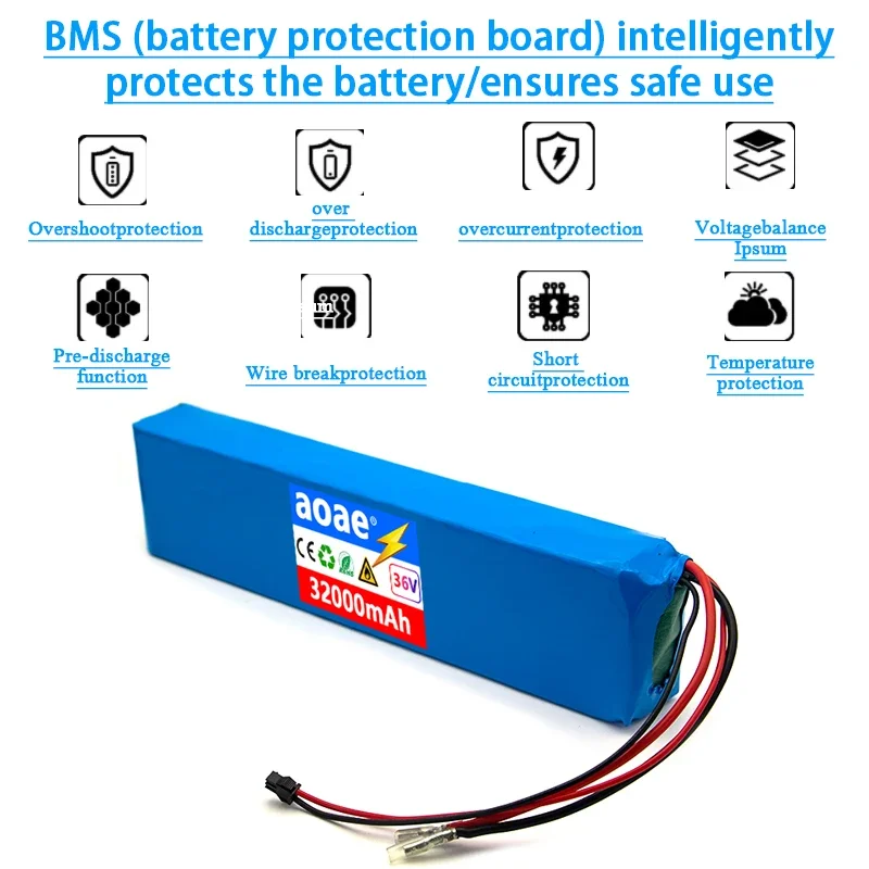 스쿠터 배터리, 10S3P 18650 배터리 팩, 500W 36v 리튬 전기 자전거 배터리, 충전식 배터리, 36v 파티네트