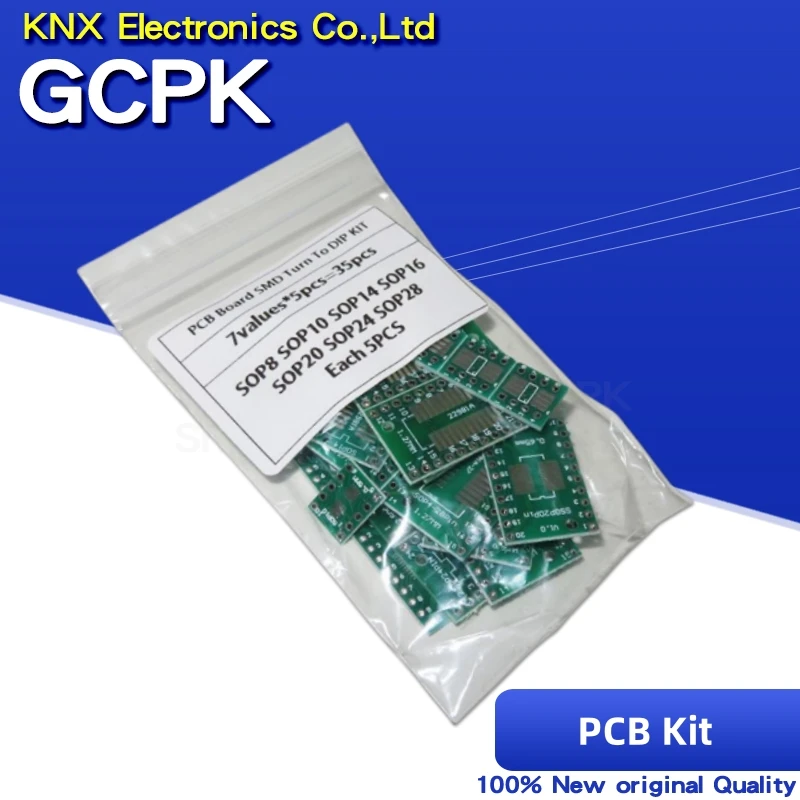 35pcs-7value-5pcs-PCB-Board-Kit-SMD-Turn-To-DIP-SOP-MSOP-SSOP-TSSOP ...