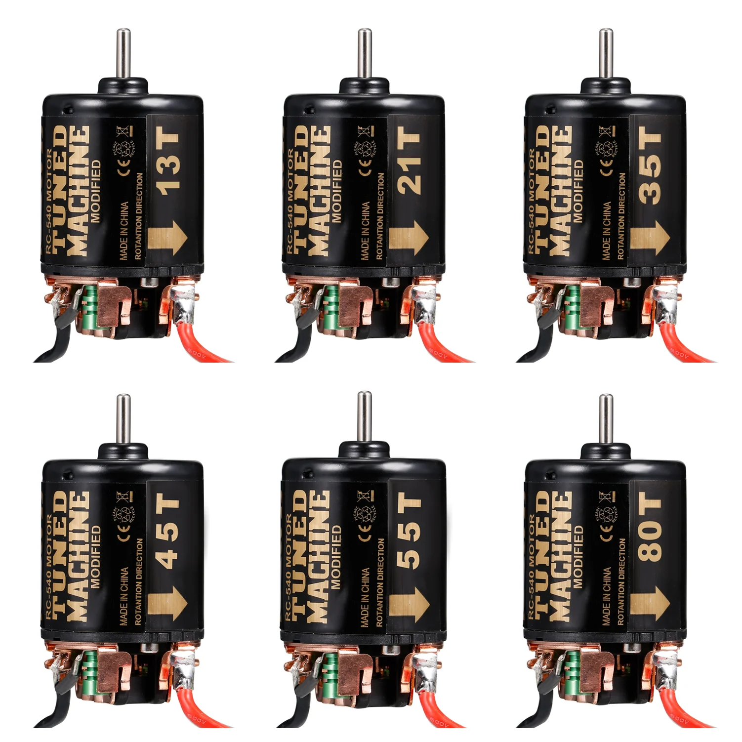 540 Brushed Motor Waterproof 13T 21T 35T 45T 55T 80T for 1/10 RC Car