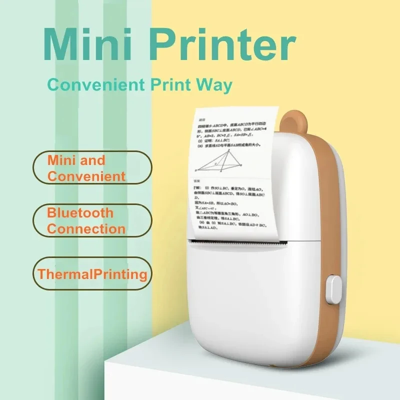 HD Mini Label Printer Thermal Portable A8 Printers Sticker Transparent Paper 57mm Inkless Wireless 203dpi Android IOS Phone