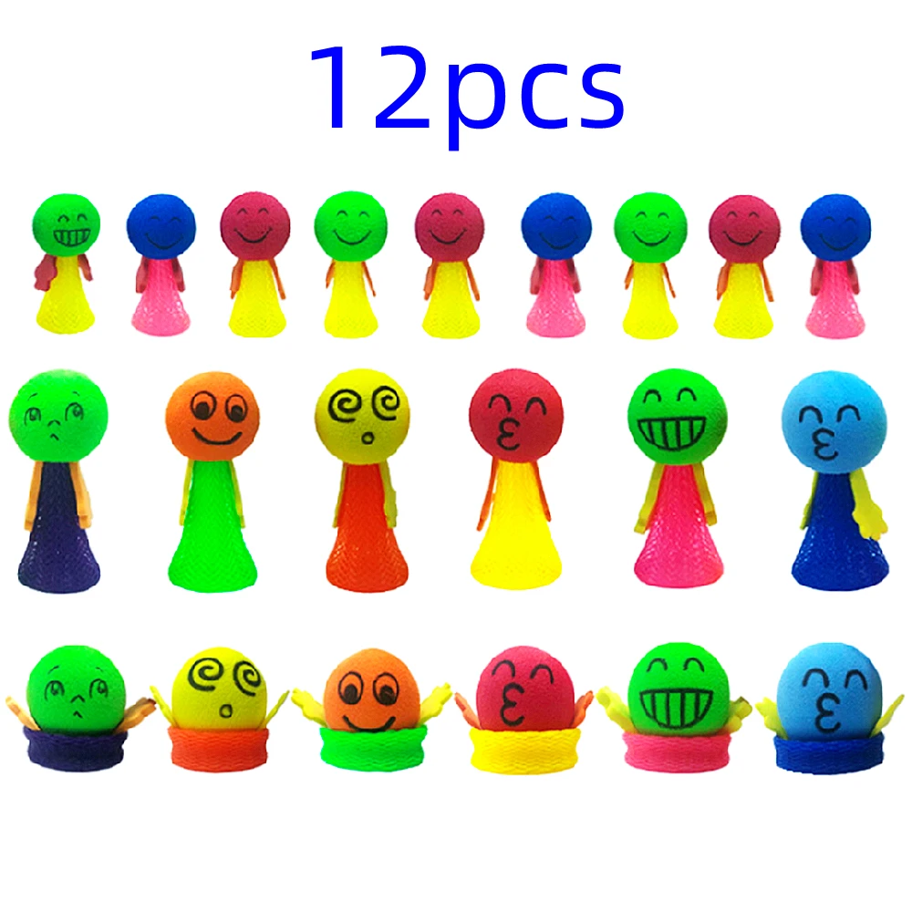 

12Pcs Fun Bouncing Doll Games Kids Party Goodies Toys Birthday Gifts Souvenir Pinata Filler Kindergarten School Reward Toys Bag