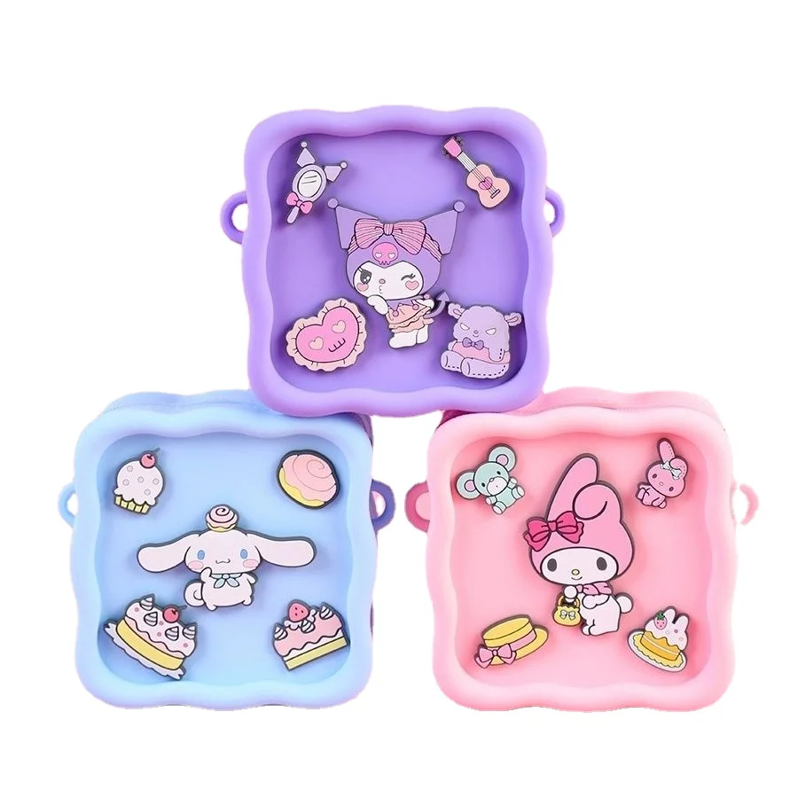 

Sanrio милые японские Kuromi My melody Cinnamoroll креативные квадратные диагональные сумки рюкзак для девочек милые кавайные детские сумки