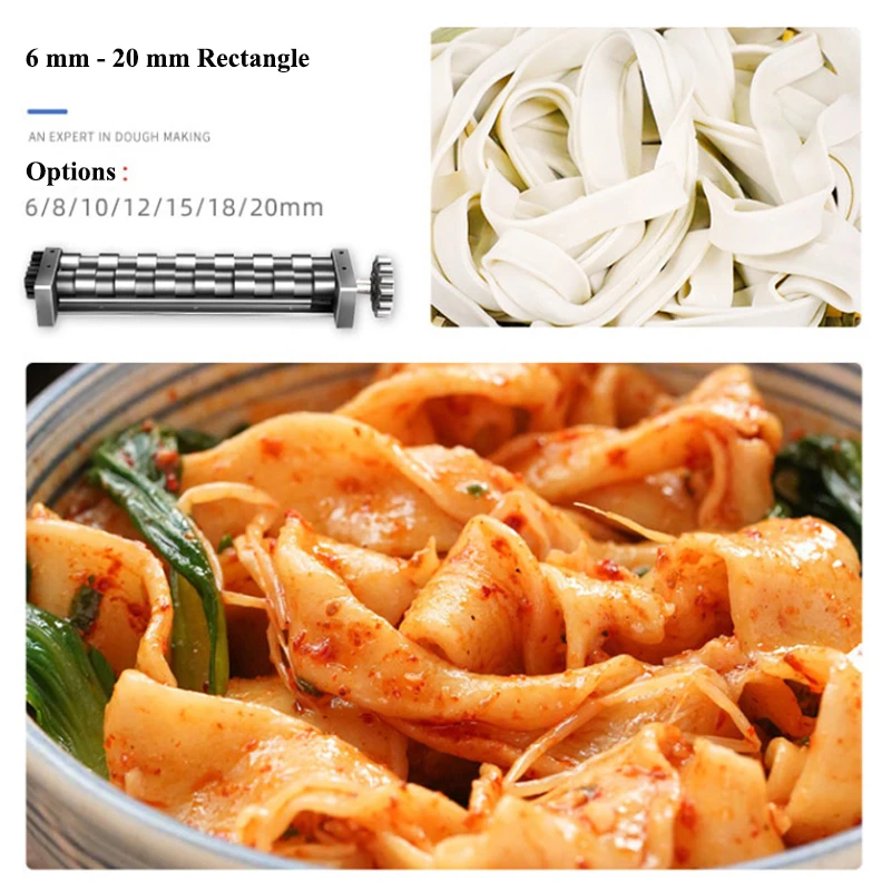 Description Picture 5 of itemElectric Dough Press Home Stainless Steel Roller 1500W Commercial Spaghetti Dumpling Noodles Maker Machine